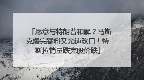 愿意与特朗普和解？马斯克爆完猛料又光速改口！特斯拉销量跌完股价跌