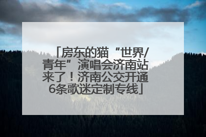 房东的猫“世界/青年”演唱会济南站来了！济南公交开通6条歌迷定制专线