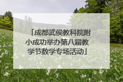 成都武侯教科院附小成功举办第八届教学节数学专场活动