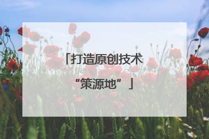 打造原创技术“策源地”