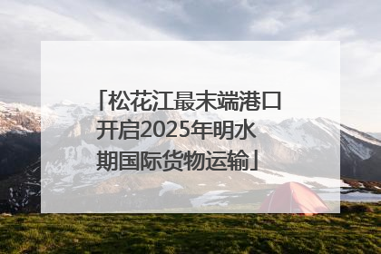 松花江最末端港口开启2025年明水期国际货物运输