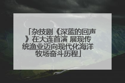 杂技剧《深蓝的回声》在大连首演 展现传统渔业迈向现代化海洋牧场奋斗历程