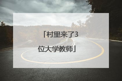 村里来了3位大学教师