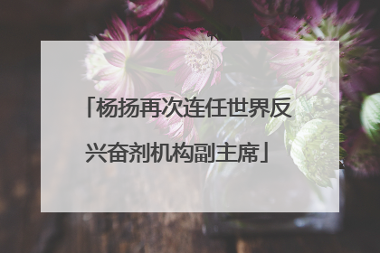 杨扬再次连任世界反兴奋剂机构副主席
