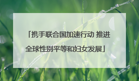 携手联合国加速行动 推进全球性别平等和妇女发展