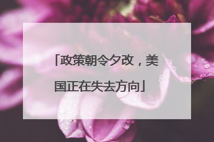 政策朝令夕改，美国正在失去方向