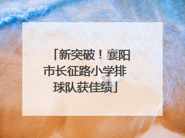 新突破！襄阳市长征路小学排球队获佳绩