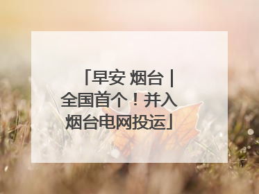 早安 烟台｜全国首个！并入烟台电网投运