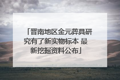 晋南地区金元葬具研究有了新实物标本 最新挖掘资料公布