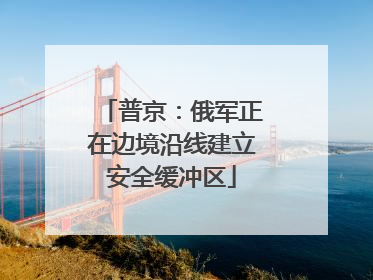 普京：俄军正在边境沿线建立安全缓冲区