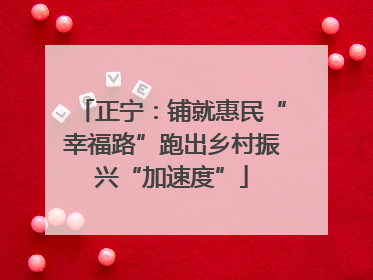正宁：铺就惠民“幸福路”跑出乡村振兴“加速度”