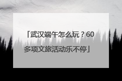武汉端午怎么玩？60多项文旅活动乐不停