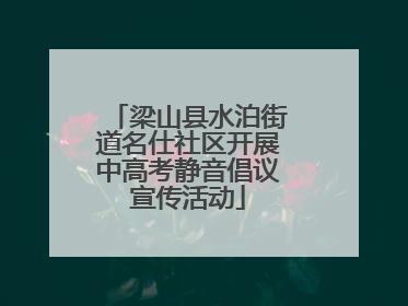 梁山县水泊街道名仕社区开展中高考静音倡议宣传活动