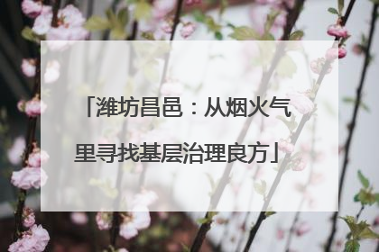 潍坊昌邑：从烟火气里寻找基层治理良方