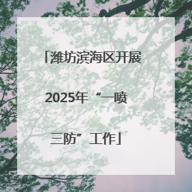 潍坊滨海区开展2025年“一喷三防”工作