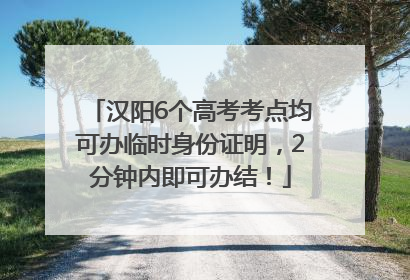 汉阳6个高考考点均可办临时身份证明，2分钟内即可办结！