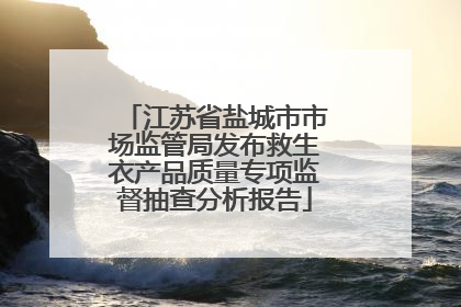 江苏省盐城市市场监管局发布救生衣产品质量专项监督抽查分析报告