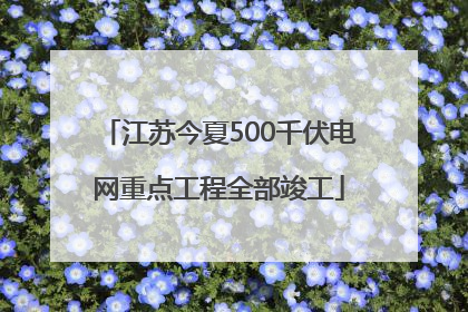 江苏今夏500千伏电网重点工程全部竣工