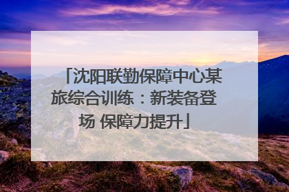 沈阳联勤保障中心某旅综合训练：新装备登场 保障力提升