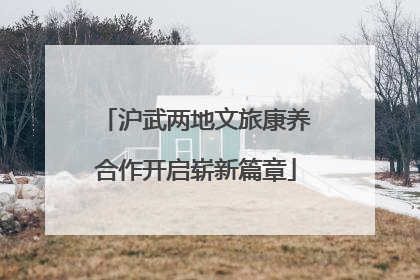 沪武两地文旅康养合作开启崭新篇章