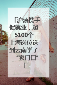 沪滇携手促就业，超5100个上海岗位送到云南学子“家门口”