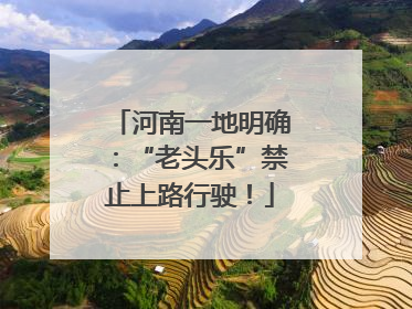 河南一地明确：“老头乐”禁止上路行驶！