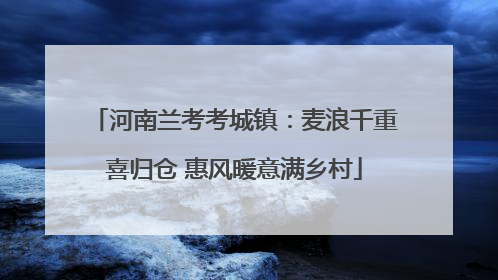 河南兰考考城镇：麦浪千重喜归仓 惠风暖意满乡村