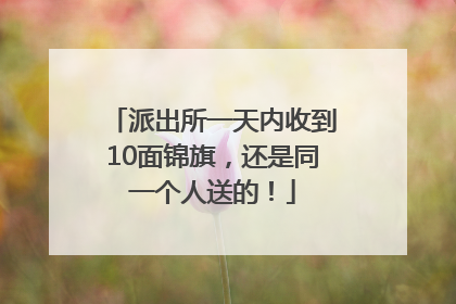 派出所一天内收到10面锦旗，还是同一个人送的！