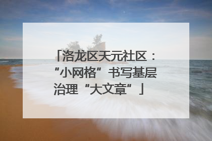 洛龙区天元社区：“小网格”书写基层治理“大文章”