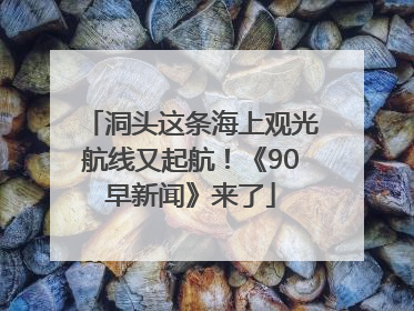 洞头这条海上观光航线又起航！《90早新闻》来了