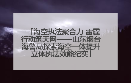 海空执法聚合力 雷霆行动筑天网——山东烟台海警局探索海空一体提升立体执法效能纪实