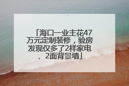 海口一业主花47万元定制装修，验房发现仅多了2样家电、2面背景墙