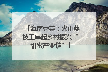 海南秀英：火山荔枝王串起乡村振兴“甜蜜产业链”