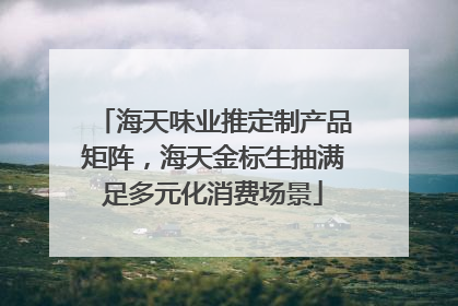 海天味业推定制产品矩阵，海天金标生抽满足多元化消费场景