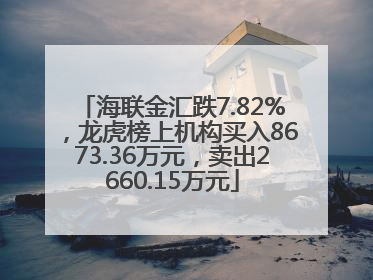 海联金汇跌7.82%，龙虎榜上机构买入8673.36万元，卖出2660.15万元