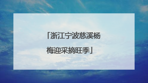 浙江宁波慈溪杨梅迎采摘旺季