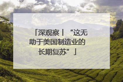 深观察丨“这无助于美国制造业的长期复苏”