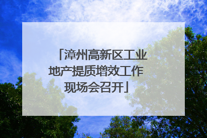 漳州高新区工业地产提质增效工作现场会召开