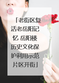 老街区复活老岳阳记忆 岳阳楼历史文化保护利用示范片区开街