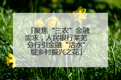 聚焦“三农”金融需求，人民银行莱芜分行引金融“活水”绽乡村振兴之花