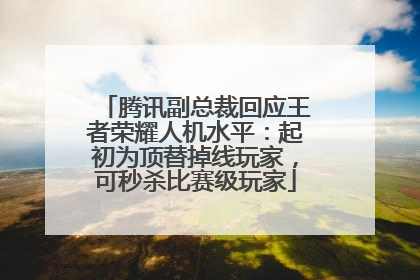腾讯副总裁回应王者荣耀人机水平：起初为顶替掉线玩家，可秒杀比赛级玩家