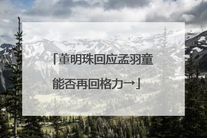 董明珠回应孟羽童能否再回格力→