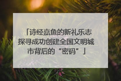 诗经嘉鱼的新礼乐志 探寻成功创建全国文明城市背后的“密码”