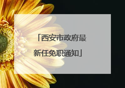 西安市政府最新任免职通知