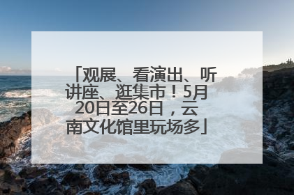 观展、看演出、听讲座、逛集市！5月20日至26日，云南文化馆里玩场多