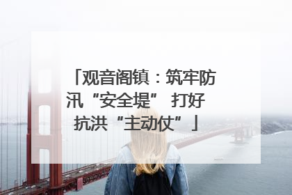 观音阁镇：筑牢防汛“安全堤” 打好抗洪“主动仗”