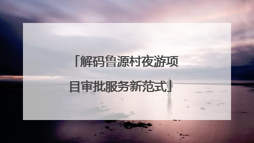 解码鲁源村夜游项目审批服务新范式