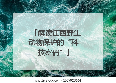解读江西野生动物保护的“科技密码”