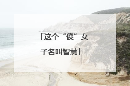 这个“傻”女子名叫智慧