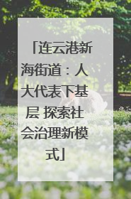 连云港新海街道：人大代表下基层 探索社会治理新模式